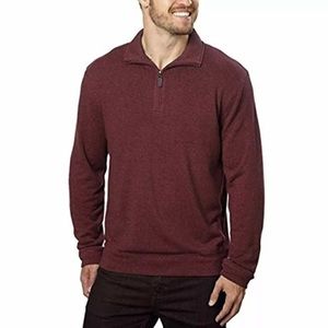 Men’s Burgundy Maroon 1/4 Zip Sweater XXL NWT by Hudson River